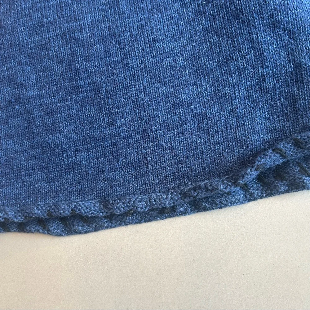 Cottagecore Rainbow Bridge Blue Vintage Knit Blue Sweater Vest with cats M-L - Picture 11 of 14